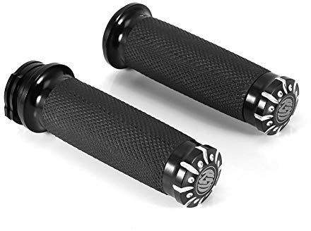 Kuuleyn Motorcycle Handle Bar, 1inch/25mm Motorcycle Handle Bar Hand Grips For Softail Cruiser Chopper Black US