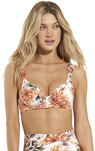 Maaji Women's Cottage Garden Bailey Underwire Top Without Molded Cups Bikini, White, Small