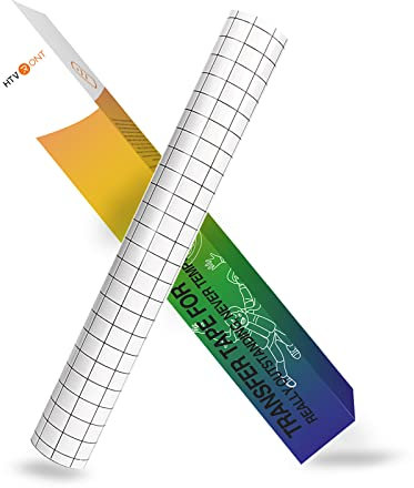 HTVRONT Starker Halt Transferfolie Plotter – 30.5 cm x 305cm, Schwarzes Ausrichtungsgitter Transferfolie für Schimmern Plotterfolie Vinyl, Transferband für Schilder, Aufkleber, Abziehbilder