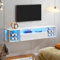SogesHome TV-Bänke & Lowboards TV- & Phonomöbel Wandmontierter TV-Ständer mit 4 Ablagefächern Schwebender Wand-TV-Schrank Ständer mit LED-Leuchten Modernes Unterhaltungszentrum Medienkonsole Tisch