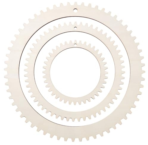 BENECREAT Kit Telaio per Tessitura In Legno di 3 misura, Telaio per Tessitura Fai-Da-Te A Forma di Ingranaggio Rotondo Da 13/20/28 cm per Appendere Decorazioni Artigianali A Maglia,5mm di Spessore