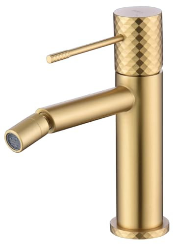 Mice - BDG053-2OC - Robinet mitigeur pour bidet avec technologie d'ouverture à froid en laiton - Robinet hygiénique pour eau froide/chauffe couleur or brossé