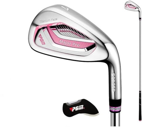 GRASKY Golf Club - Hierro #7 para mujer con cubierta de cabeza de golf, 52 g, hierro de golf de competición para damas, superficie ligera de titanio (palo de acero)