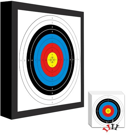 Fiita 1 Stück Eva Pfeilziel Selbstheilender Schaum und schützen Pfeilzweige und kommt mit 10-Pfeilzielpapieren, geeignet für Bogenschießentraining im Freien