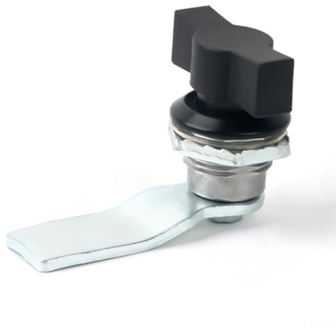 Cerradura tubular de rosca, Cam Lock de aleación de aluminio, cilindro de leva de seguridad sin llave para puerta, buzón, caja fuerte, armario, buzón (negro)