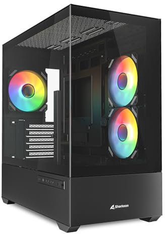 Sharkoon MK6 RGB PC Gehäuse, Micro-ATX, Schwarz