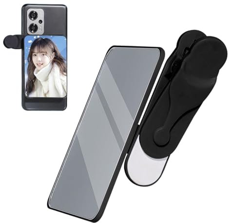 Phone Clip Selfie Glass, Phone Rear Camera Selfie Glass - Clip on Phone Selfie Vlog - See How You Look Compact Phone for High Resolution Photos