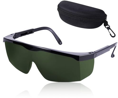 Hawdows Gafas Proteccion Laser, Gafas Laser Depilacion 200-2000nm, Gafas de Protección HPL/IPL para Depilación Luz Pulsada Adecuado para Belleza, Bricolaje, Trabajo, Laboratorio - Verde