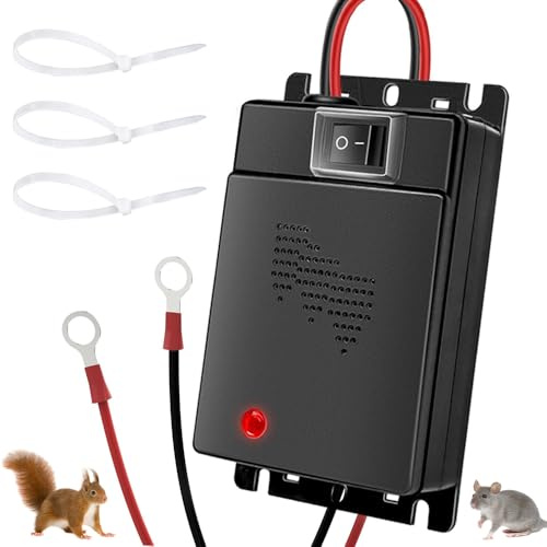 Ultrason Souris et Rats, 12v Anti Rongeur Voiture, Répulsif Souris, Anti Martre Voiture, Ultrasons Anti Rongeurs, Anti-Martres, Souris, Ratons Laveurs et Rongeurs, pour Voiture, Garage, Grenier