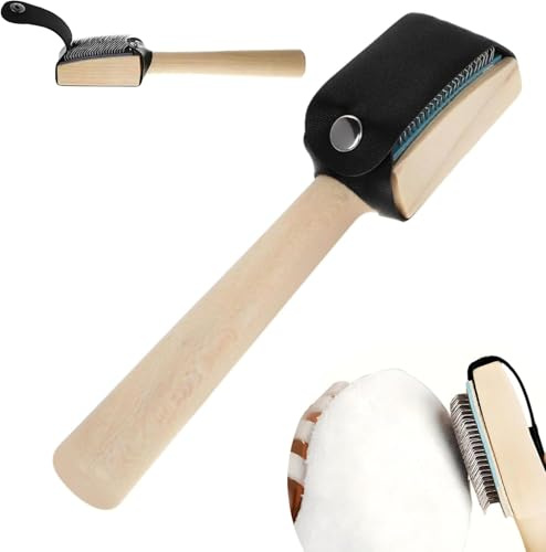 Dance Shoe Brush for Roughening Leather Soles – Professional Wooden Handle Scratch Brush with Protective Case, Perfect for Ballroom, Latin