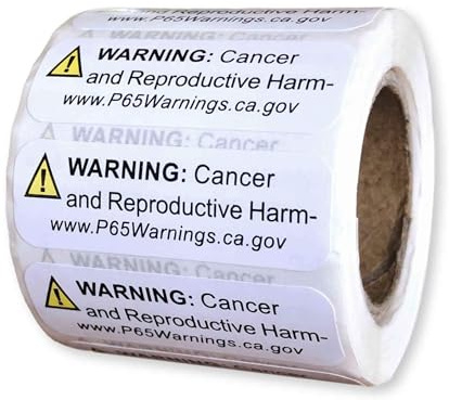 Prop 65 California etichette di avvertenza 500 count roll | .5 di misura 3,8 cm | perfetto per prodotti e dei consumatori avvisi | ca 2018 Edition avviso adesivi per cancro e difetti