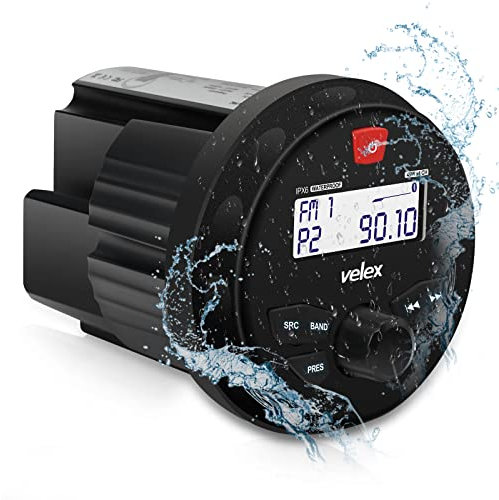 Waterproof Bluetooth Marine Stereo Receiver with MP3 Player on DAB+/AM/FM Radio and USB for Streaming Music on Boats Golf Carts ATV UTV and Spa Hot Tubs