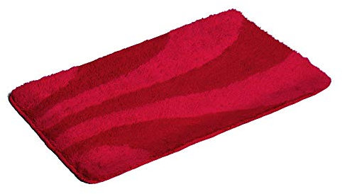 S&S-Shop Badematte 60 x 90 cm | Rot | Acrylic | super weich | London | 1 teilig | rutschfest | Badteppich | Teppich | Bad | Badezimmer