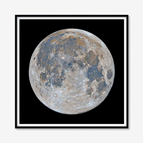 Astrography Kunstdrucke The Full Moon - Poster Weltall Deko für Büro, Wohnzimmer, Schlafzimmer - Geschenk zum thema Space, NASA und Astronomie (70 x 70 cm)