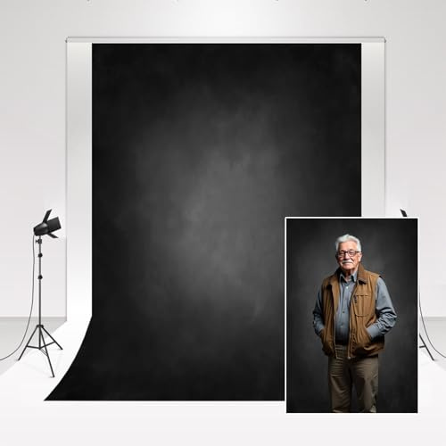 Kate Black Photo Backdrops 2 x 3 m svartgrå gradient foto studio bakgrund vintage porträtt fotografi foto båt rekvisita personlig bröllopsdekoration bakgrund