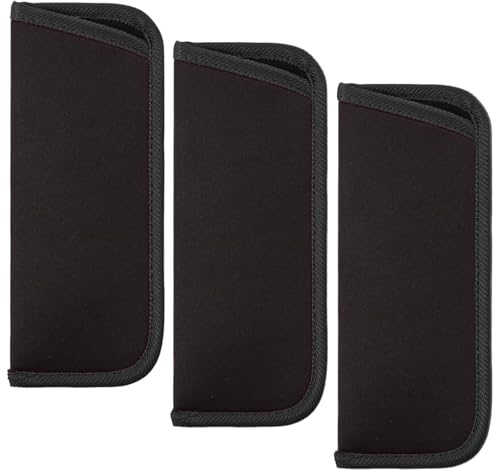 3 Pack Slip in Eyeglasses Cases, Protective Glasses Case For Reading Glasses Pouch Fabric Spectacle Pouch Soft Glasses Sleeve Black Storage Glasses Pouch Holder