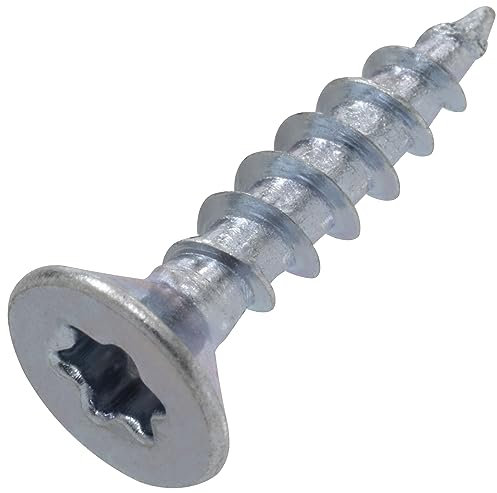 AERZETIX - C68217 - Lot de 100 Vis autotaraudeuses pour bois à tête fraisée Ø4x18 mm à empreinte étoile TX - en acier zingué