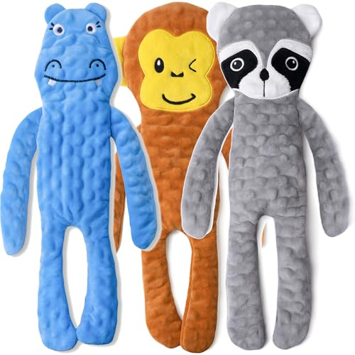 SHARLOVY Hundespielzeug ohne Füllung, quietschend für große Hunde, knisterndes Spielzeug für Welpen, interaktives Plüsch, langlebig, für Aggressive Kauer