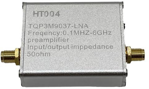 Uhidka Amplificateur à Faible Bruit de Bande Complète, Amplificateur à Faible Bruit Metal HT004 100K-6Ghz, Gain Élevé de 20 DB, Préamplificateur de Puissance, Module LNA pour RF et SDR