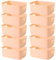 lcvtos 10 Piezas Cajas Organizadoras de Plastico, Cubo de Contenedores Pequeños de Almacenaje Multiuso, Organizador Cajones para Escritorio,Oficina,Cosmético,Baño,Juguetes (Albaricoque)