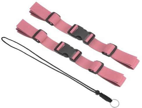 PATIKIL Ryggsäck bröstrem set, 2-pack polyesterband justerbar ersättningsrem med snabbspänne och anti-förlorat snodd för väska utomhus vandring cykling, rosa, Rosa, 27cm