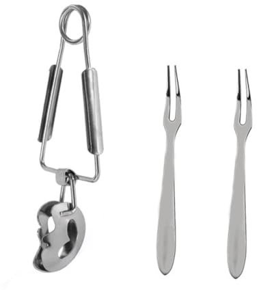 Warmhm 1set Pinze Per Lumache Inossidabile Utensili Per Cena Escargot Set Di Forchette Pinza Design Ergonomico e Per Ristoranti e Cucine Domestiche
