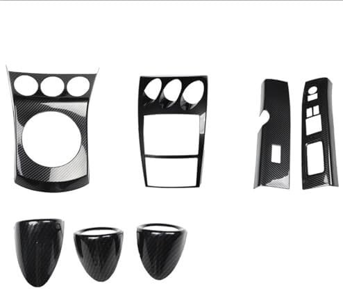 Marco Caja Cambios Automóvil Para Nissan 350Z Z33 RHD Consola Central Panel Cambios Cubierta Elevación Ventana Moldura Interior ABS Fibra Carbono Interiores De Coche