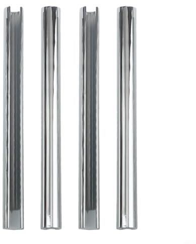 4-Pack Radiator Pipe Covers, 15mm Diameter, Adjustable Length (200mm/300mm/500mm), Plastic, for Home Heating System, Black or White(Chrome-200mm)