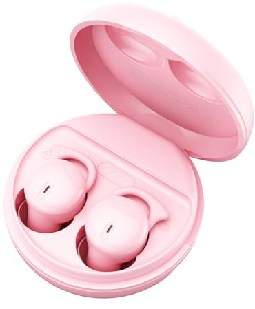 Hulaed Invisible Sleep Headphones,Sleep Earbuds for Side Sleepers,Comfortable Noise Blocking Sleep Earphones,Bluetooth 5.3 Wireless Open Ear Headphones for Sleeping,Driving,Cycling - Pink A6