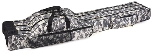 Yinhing Borsa da Pesca Pieghevole da 120 Cm/150 Cm a 3 Strati con Tracolla in Tessuto Oxford per Canne da Pesca, Mulinelli e Accessori (150)