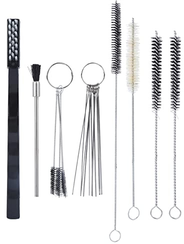 Kit di Pulizia per Strumenti a Spruzzo 19 Pezzi Kit di Pulizia per Pistola a Spruzzo Set per Aerografo Parti di Utensili Manuali Accessori per Strumenti a Spruzzo