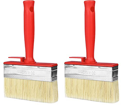 Drado 2PCS Pinceau de Clôture, Pinceaux Plats Bricolage, Pinceaux de Peinture pour Meubles, Mur, Terrasse (30 x 120 mm)