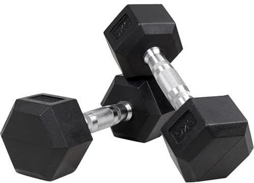 Miweba Sports Hexagon Hanteln HGH100 | 2,5-30kg - 𝐏𝐫𝐨𝐟𝐢 Hantel - Hantelset - Kurzhanteln - Gusseisen - Ergonomischer Griff - Einzelhantel - Hantel Set (5.0 kg, Hantelpaar)
