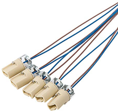 ODETOJOY 5 pz presa G9 zoccolo di ceramica G9 lampade attacco - Con cavo isol, attacco attacco per alogena LED CFL