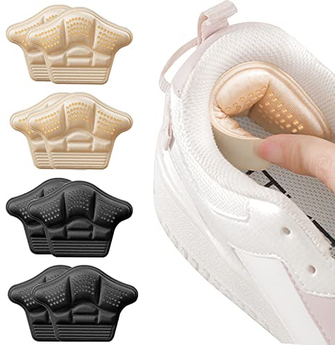 4-6 Pairs Heel Cushion,Heel Grip Shoes Too Big,Self-Adhesive Heel Cushion,Anti-Slip Heel Pads,Shoe Insoles for Ladies Liners Heel Blister Protectors for Women Men, Fit and Comfort (4 Pair style04)