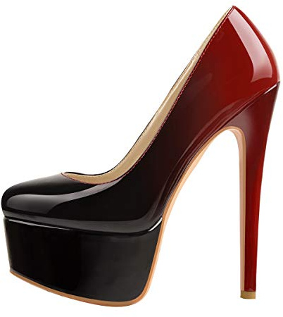 MissHeel Escarpins à plateforme à talons hauts Chaussures à talons classiques à enfiler Talons hauts, Dégradé de couleur, 36 EU