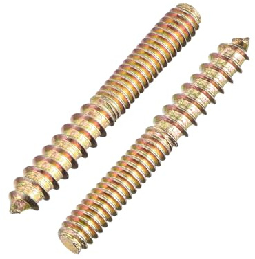 uxcell 1/4-20 x 2 Hanger Bolts Double Head Dowel Screw for Wood Furniture 40pcs