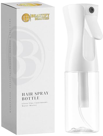 BeautifyBeauties Spray Bottle For Hair – Continuous Mister Spray Bottle for Hairstyling, Clear, 6.8 Ounces