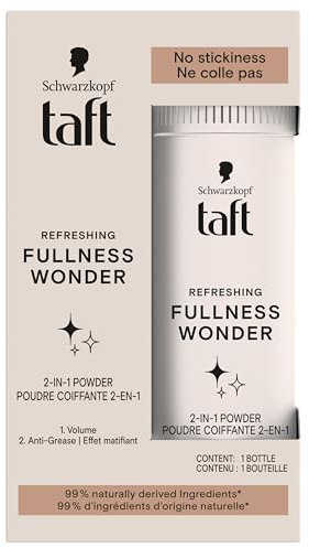 Schwarzkopf - Taft - Frisierpuder für Haare - 2-in-1 - Volumen - lang anhaltend - mattierender Effekt - verklebt nicht - 99% Inhaltsstoffe natürlichen Ursprungs - 10 g Inhalt