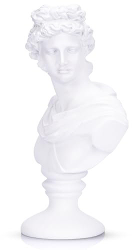LCCCK Apollo-Büste in Weiß, 15,2 cm, Heimdekoration, klassische griechische Mythologie, römisches Dekor, Regale, David ästhetische Dekoration für kleine Statuen, Bücherregal, Raumdekoration, Büste,