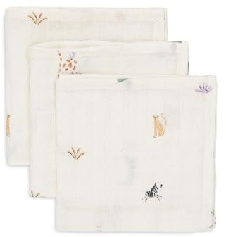 Jollein Spucktücher Baby - Jungle Jambo - 3er Pack - 31x31cm - 100% Baumwolle - Mulltücher Baby - OEKO-TEX Zertifiziert