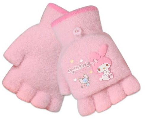 Roffatide Cartoon hiver femmes gants enfants épais chaud doux en peluche convertible Flip mitaines filles gants sans doigts