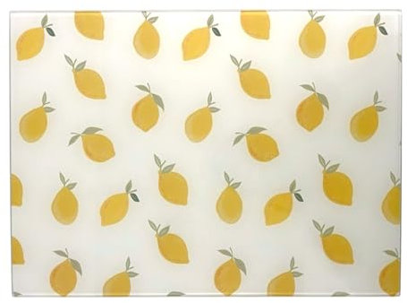 Glass Chopping Board Tempered Glass Cutting Board Kitchen Worktop Protector - Lemon