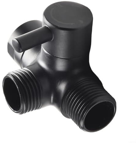 Vidonergy Adattatore a T a 3 vie, valvola deviatrice G1/2 per soffione doccia portatile e fisso, connettore splitter in ottone con doppie uscite, finitura spazzolata (nero)