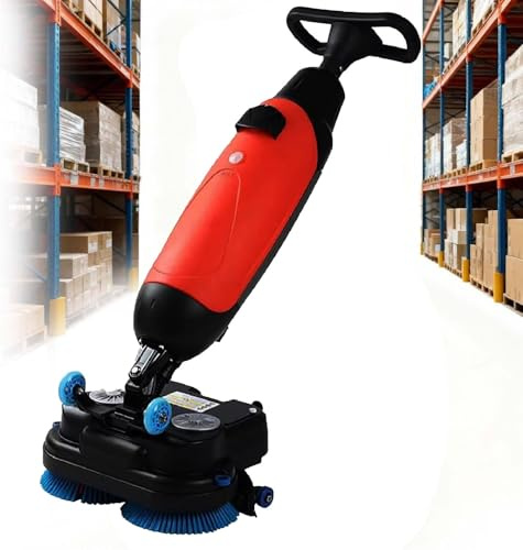 XUXIAO Secadora de Suelos Profesional, fregadora de Suelos eléctrica Ligera, con cepillos giratorios Dobles y batería de Litio Recargable sin Cable, Ideal para Suelos de Madera y baldosas Red