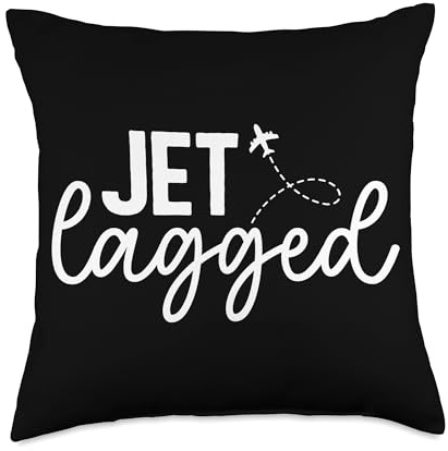 Jet Lagged Flight Attendant Stewardess Throw Pillow