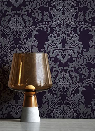 NEWROOM Barocktapete Tapete Schwarz Ornament Barock Vliestapete Vlies Glitzer Glänzend moderne Design Optik Barocktapete Wohnzimmer Glamour inkl. Tapezier Ratgeber