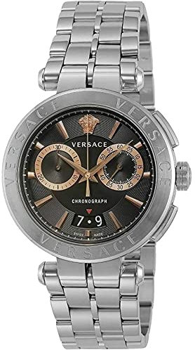 Versace Herren Armbanduhr Schweizer Uhr Aion 45MM B/SS D/BLK SS VE1D010 19