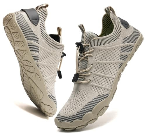 Water Shoes Mens Womens Barefoot Shoes Beach Swim Shoes for Outdoor Hiking Walking Wilderness Trekking(Beige, 7UK)