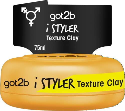 got2b iStyler Texture Clay Halt 4 (75 ml), crème capillaire pour homme donne un effet mat cool, pâte capillaire pour un style texturé et mat défini